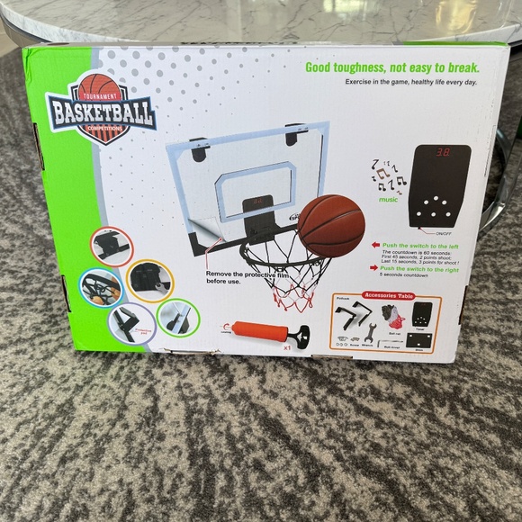 NEW Indoor Mini Basketball Hoop with Electronic Scoreboard – Over-the-Door Set - Picture 6 of 6
